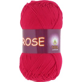 Пряжа Vita-cotton "Rose" 3917 Красный 100% хлопок двойной мерсеризации 150м 50 гр