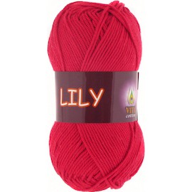 Пряжа Vita-cotton "Lily" 1613 Красный 100% мерсеризованный хлопок 125 м 50 г